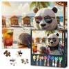 Panda Puzzles for Adults Panda Relaxing at Beachfront Bar Jigsaw