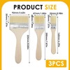 Flat Brush Set of 3, Wooden Handle Brush, Glaze Brush