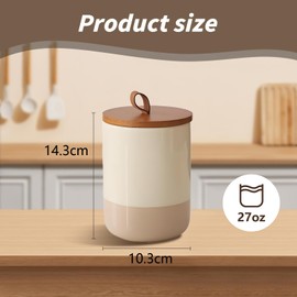 Simcat Storage Jars with Lid, Airtight, 27 oz Ceramic Coffee Beans Container, Used for Storing Coffee, Sugar, Tea, Spices and Other Foods (5.6 x 4.5 Inches)