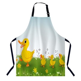 BGBDEIA Happy Duck Apron Adjustable Neck Bib Apron for Men Women,Suitable for Kitchen Cooking Waitress Chef Apron