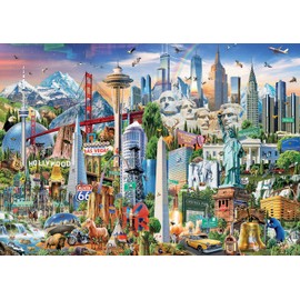 Educa 17670 Symbole Von Nordamerika America 1500 Piece Puzzle for Adults and Children Aged 12 and Above Landmarks, USA, Multicoloured