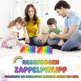 Pack of 2 Push and Pop Bubble, Sensory Fidget Toy, Anti-Stress Toy, Pop Bubble Sensory Fidget Toy, Relief Anxiety, Autism, Anti-Stress Toy, Rainbow for Children and Adults