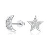 Loutade Women's Silver Stud Earrings, 925 Sterling Silver Star Stud