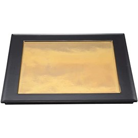 J-kitchens J-kitchens Shaku0 Furnace-Edge Appetizer Plate, Gold Yunbuchi Black, Made in Japan, 11.8 inches (29.9 cm)