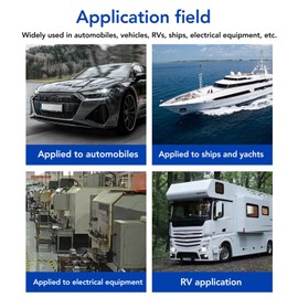Asixxsix 2 Piece Power Distribution Block Terminal Block M8 Screw 4 Pin Busbar DC 48V 250A for Cars, Motorhomes, Ships, Yachts with Brass Materials