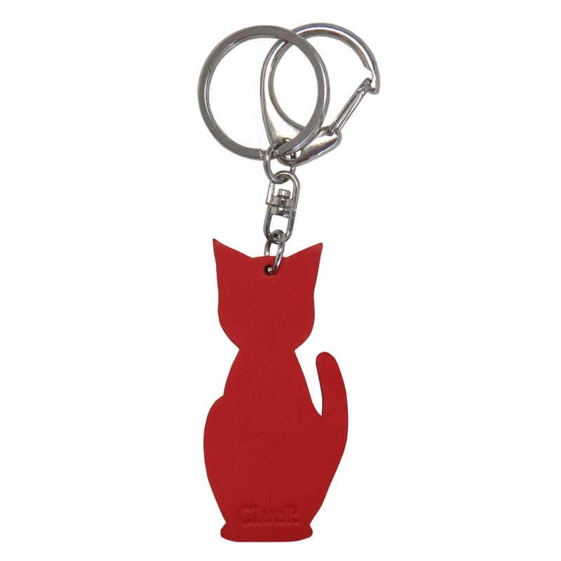 CLuaR Cat Charm Keychain Genuine Leather Made in Japan Key