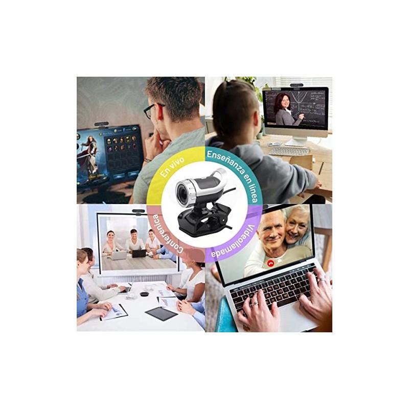 ASHATA A859 USB 2.0 HD Webcam, 12M Píxeles Clip-on USB