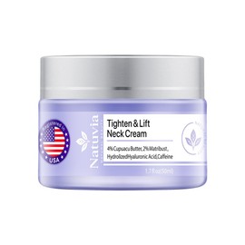 Natubia Tightening and Lifting Neck Cream – Anti-aging Firm Moisturizer with Hyaluronic Acid Cupuacu Butter Caffeine Lifts sagging skin, smoothes wrinkles, moisturizes the neck and is great for women and men. / 나투비아 조여주고 리프팅 넥 크림 – 히알루론산 쿠푸아쿠 버터 카페인이 함유된 안티에이징 펌 모이스처라이저 처진 피부를 리프팅하고 주름을 매끄럽게 하며 목을 촉촉하게 하고 여성과