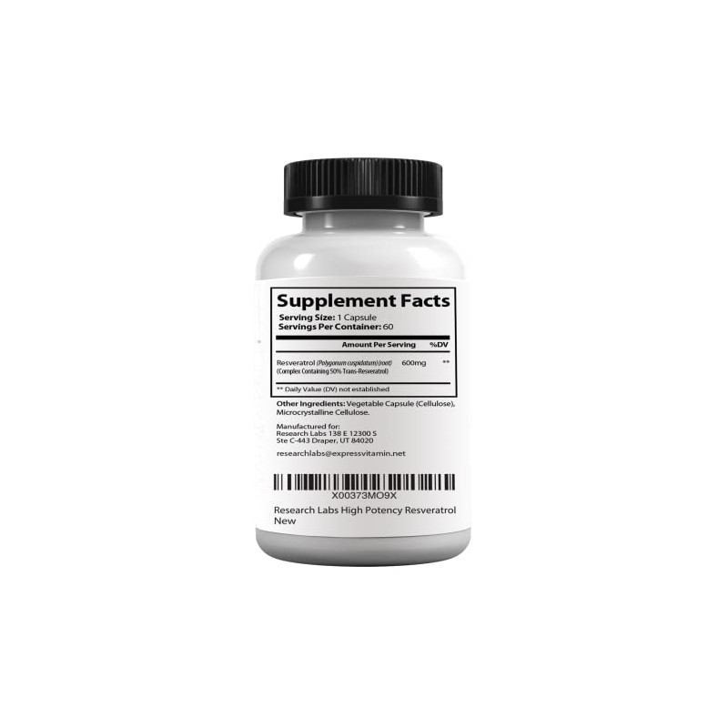 Research Labs Resveratrol de alta potencia, paquete de 2