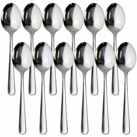 Nagao Hakaku Dinner Spoon, 7.0 inches (17.8 cm), Set of 12, Stainless Steel, Dishwasher Safe, Commercial Use, Made in Japan