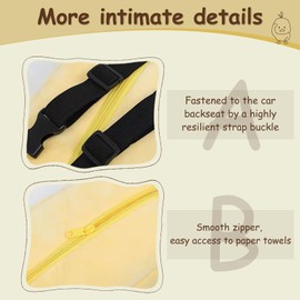 ALITTLEBYLIFE Car Tissue Holder - Mask Holder for Car - Kawaii Tissue Box, Seatback Tissue Box, Car Accessories Cute, Car Storage, Car Decoration, Cartoon Tissue Box for car (Bear)