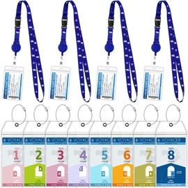 12 Pack Cruise Luggage Tag Holder Cruise Essentials Kit Zip Seal and Steel Cruise Accessories Retractable Cruise Essentials Waterproof Cruise Document Holder for Celebrity Cruise (Navy Blue)