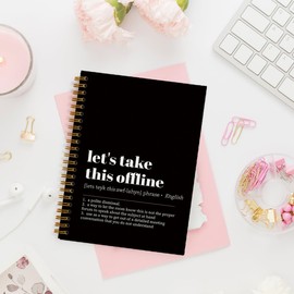 PLKMN Funny Notebooks for Work, Let's Take This Offline Definition Notebook, Office Gifts for Coworkers Women Men, Office Desk Supplies, Spiral Notebook 5.5x8.3 Inch