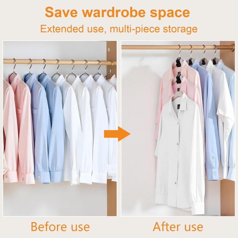 60 Pcs Hanger Hooks, Space Saving Hangers Multi-layer Stackable Hangers