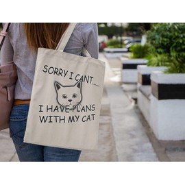 Super Lemon Reusable tote bag sorry I have plans with my cat eco friendly shopping bag for life grocery bag