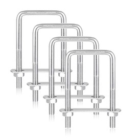 Pack of 4 U Shackle with Thread, M8 70 x 110 mm U-Bolt Stainless Steel U Bolt Screws with Nuts Frame Straps Shackle Bolts for Installation Is Stable Lashing Bracket