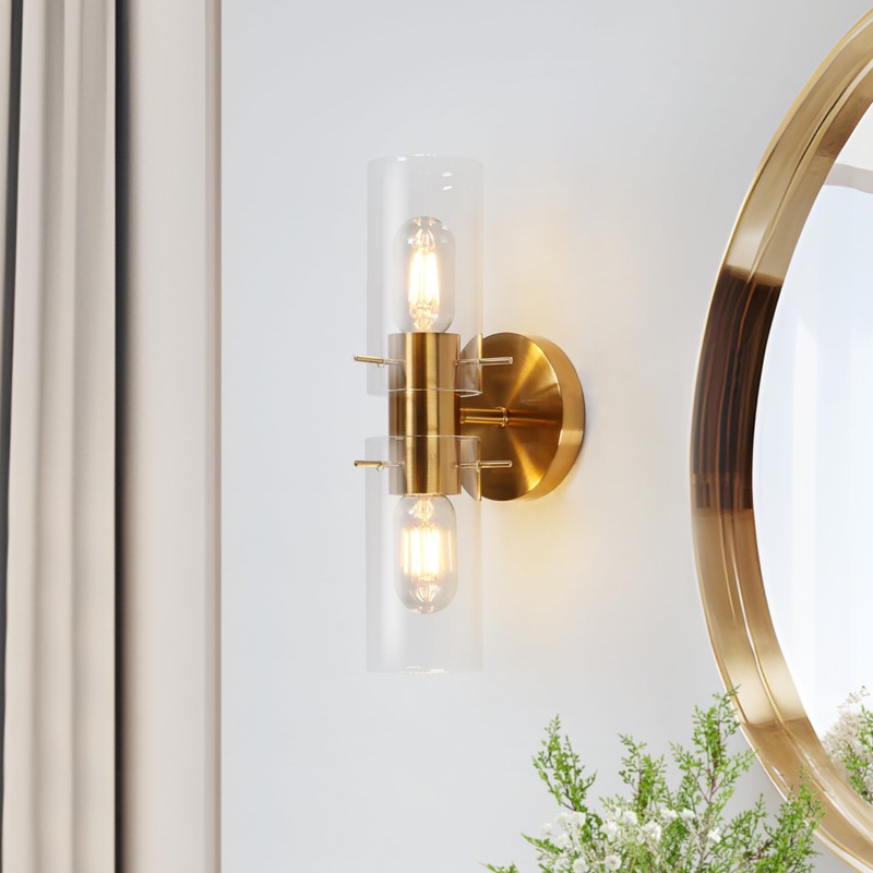 GEPOW Sconces Wall Lighting, Modern Gold Wall Sconces Indoor with