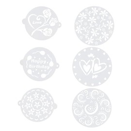 Kichvoe 6 Piezas Plantillas Para Decorar Pasteles Molde De Plástico Reutilizable 7.67X7.87 Pulgadas Para Azúcar Glaseado Cupcakes Repostería Hogar
