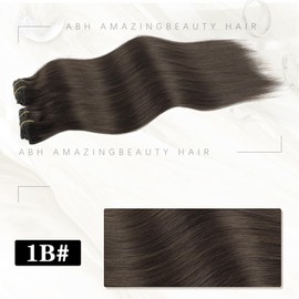 ABH AMAZINGBEAUTY HAIR Clip in Hair Extensions Real Human Hair Natural Black 18 Inch Clip in Straight Invisible Clip ins Human Hair Extensions Color #1B 8Pcs With 18 Clips 120 Gram