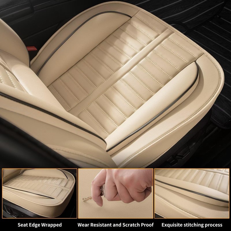 RAWAKORW Front Seat Covers Fit for Toyota Highlander:2008-2025 Waterproof Faux