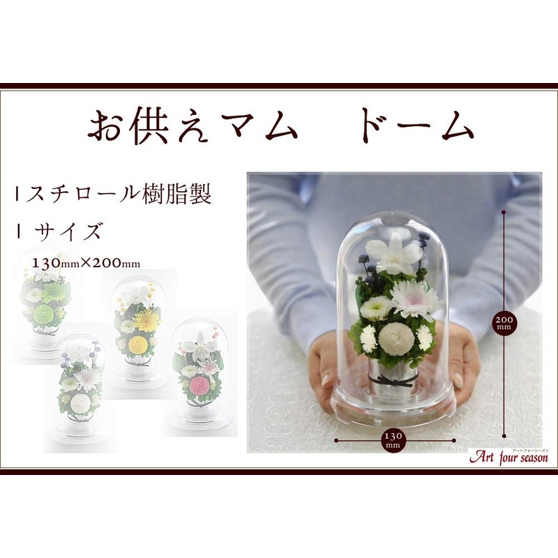 Art Four Season ◎Offering Mom Dome Preserved Flower (White)