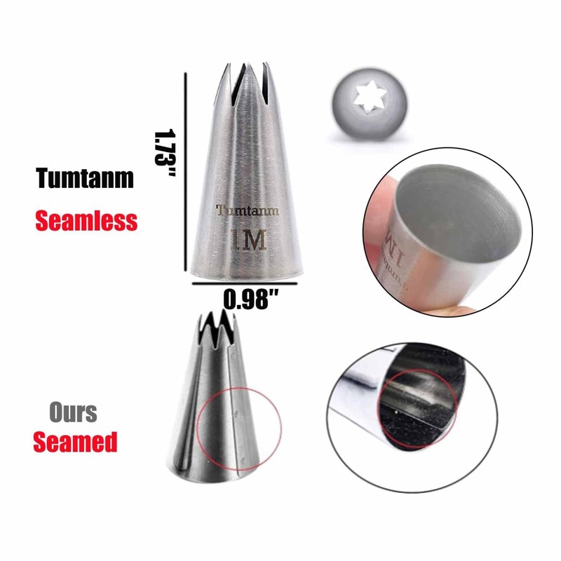 #1M #2D #4B #6B Large Piping Nozzles, 4 pcs Stainless