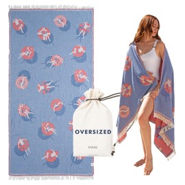Turkish Beach Towels Oversized - 36 x 71 Quick Dry Beach Towel is Essential for Enjoying A Day at The Beach - Sand Free Beach Towel for Clean and Comfortable Experience (POOLVIEW)