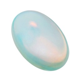 Milky White Opalite Thumb Worry Stone with Velvet Gift Bag. Chakra Reiki Healing Crystal and Gemstone. Calming Oval Thumb and Pocket Stone by Healing Stones & Crystals co. (Opalite)