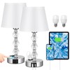 Bedside Lamps for bedrooms Set of 2 Nightstand - Crystal