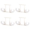 UFURMATE Curtain Rod Brackets, 4 Pieces Aluminum Alloy Ceiling Mount Double Curtain Holdbacks Window Curtain Rod Hanging Double Curtain Rod Holder for 28mm Curtain Rod (White)