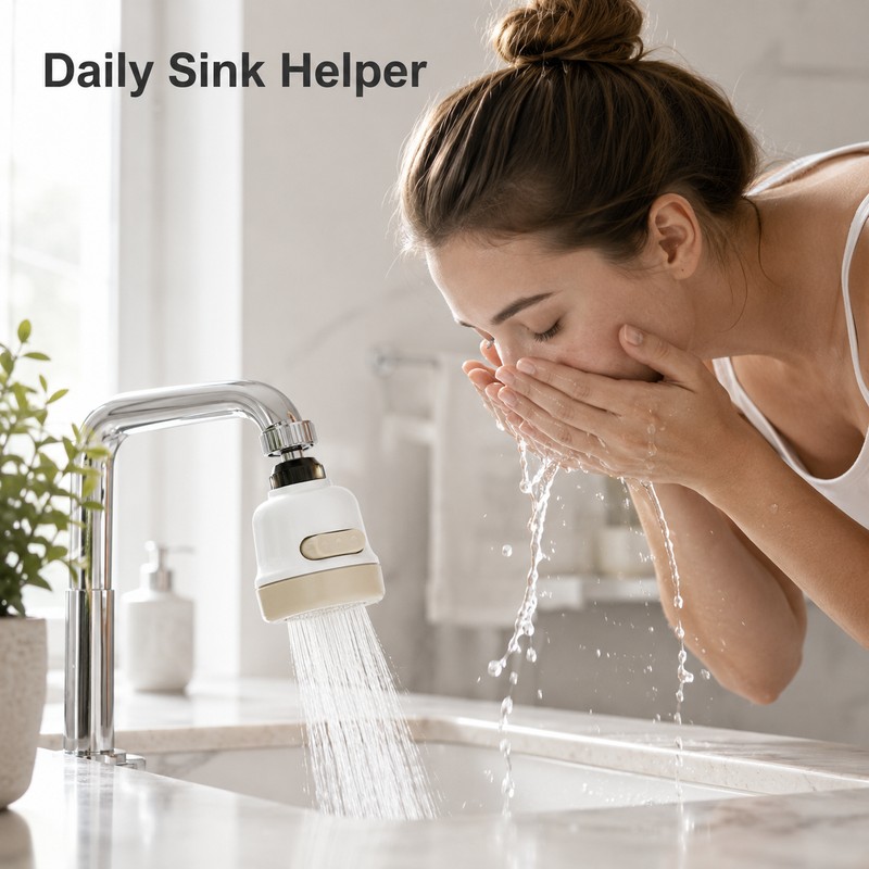 Adjustable Kitchen Sink Faucet Extension Nozzle for 3-Mode Water Flow