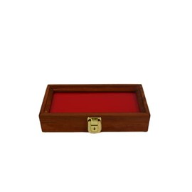 Wood Display Case for Collectibles, Knives, Arrowheads, Pins, Medals and More (10 x 5 x 2, Cherry)
