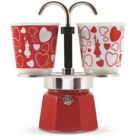 Bialetti Mini Express Moka Set With 2 Cups Heart 90ml