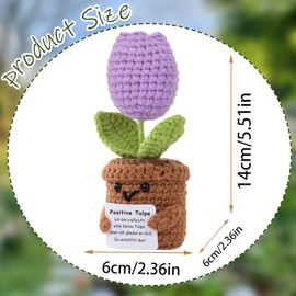 Aruigu Pocket Hug Positive Tulip Gifts - Positive Potato German Substitute, Courage Gift, Get Well Soon Gift, First Day Gift, Mother's Day Gift