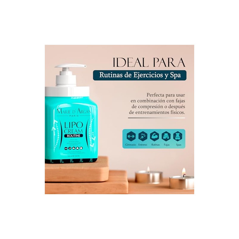 Marie d’Argan Crema Corporal Reductora Lipo Routine 454 ml, Efecto