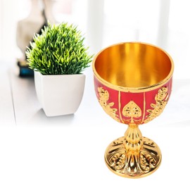Cáliz de oro, estilo retro, copa de chulo, aleación de zinc, 4 pulgadas de alto para fiesta(oro rojo)