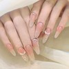 COLORBIRD Nail Tips, Long, 24 Pieces, Pink, Nail Tips, Short,