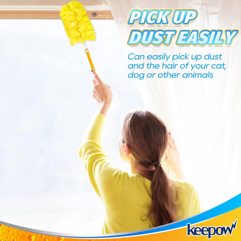 KEEPOW 20 Pack Reusable Duster Refill Compatible with Swiffer Duster