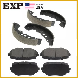 EXPPOWER Front Ceramic Brake Pads + Rear Shoes for 1999 2000 - 2005 Suzuki Grand Vitara