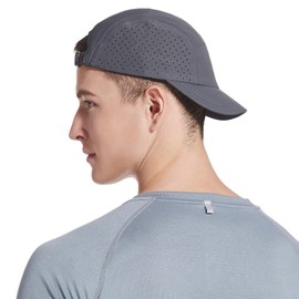 KCZAKA 5cm Short Brim Baseball Caps Mens Sports Quick Dry Breathable Cap Summer Ultra-Thin Short Bill Umpire Hats Q2421 Dark Grey