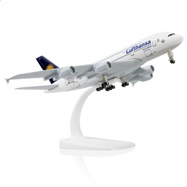 QIYUMOKE A380 German 1/300 Die-cast Metal Airplane Model -A380 Sky Jumbo Airbusa380 Model Plane with Stand (7.5 inches Long) for Aviation Enthusiast Gift or Display Decorations