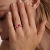 RANDES Garnet Butterfly Rings for Women White Gold Sterling Silver