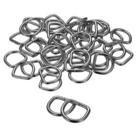 HARFINGTON 100pcs D Ring 1" (25mm) Metal Electroplate D-Shape Buckle Clips Multi-Purpose Buckle Strap Sewing Accessories for Dog Collars Backpacks Webbing Strap, Gunmetal