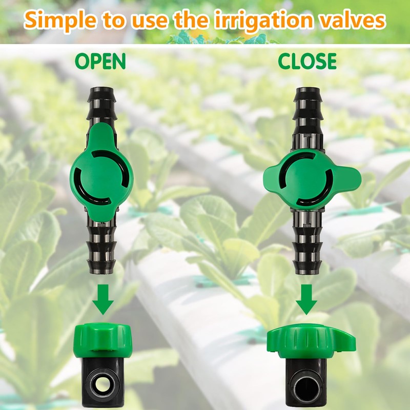 JOYPRO 1/2 Inch Drip Irrigation Barbed Valve, 8 Pack 1/2"
