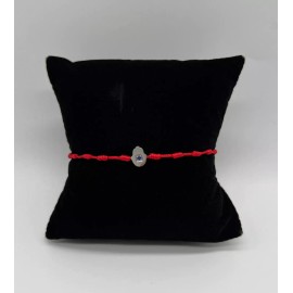 Trendy Red String Bracelet with Knots and a Small Hamsa