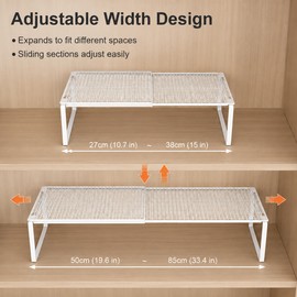 Adjustable Wardrobe Shelf for Clothes & Shoes – Expandable Metal Storage Rack for Closets, Cabinets & Home Organization