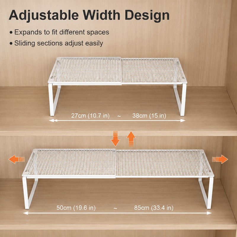 Adjustable Wardrobe Shelf for Clothes & Shoes – Expandable Metal