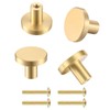 4 Pcs Door Knobs and Handles, Brass Round Cabinet Knobs,