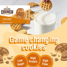 Catalina Crunch Peanut Butter Keto Sandwich Cookies 2 Pack 6.8 oz Box | Keto Snacks | Low Carb, Low Sugar, Vegan Cookies, Plant Based Protein Cookies | Keto Friendly Food, Keto Dessert