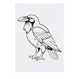 Azeeda 'Karikatur, Rabe' Temporäres Tattoo - Hautfreundlicher & Ungiftiger Abziehbild · Wasserfest (TO00073529)